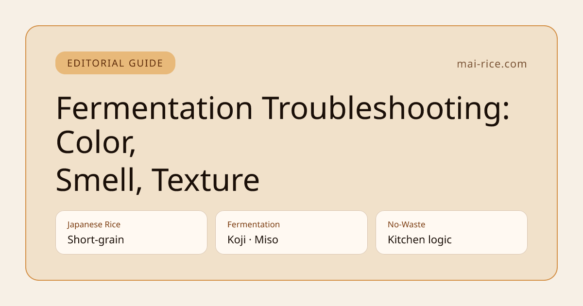 Fermentation Troubleshooting: Color, Smell, Texture