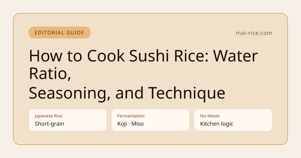 How to Cook Sushi Rice: Water Ratio, Seasoning, and Technique