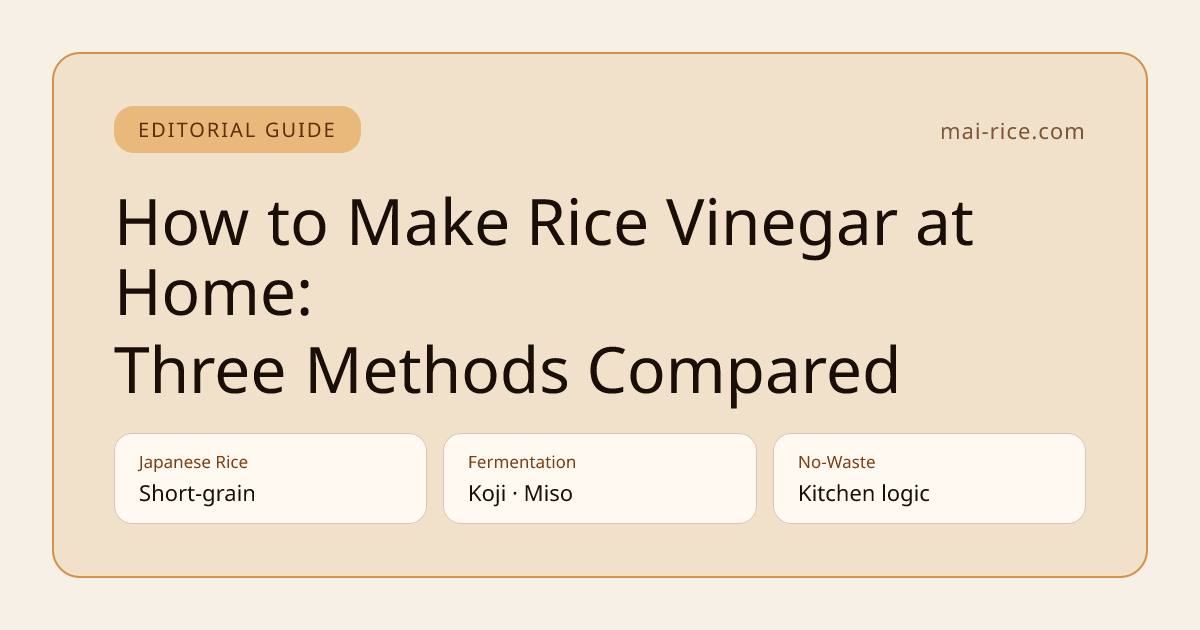 How to Make Rice Vinegar at Home: Three Methods Compared
