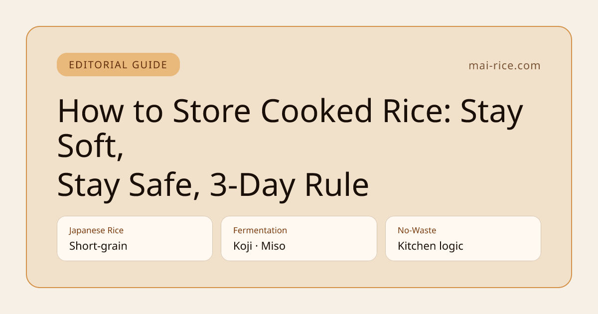 How to Store Cooked Rice: Stay Soft, Stay Safe, 3-Day Rule